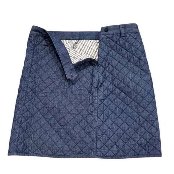 Brooks Brothers Denim Quilted Skirt 10 - Picture 3 of 9